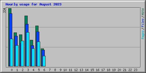 Hourly usage for August 2023