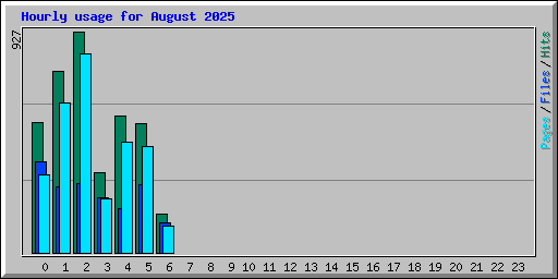 Hourly usage for August 2025