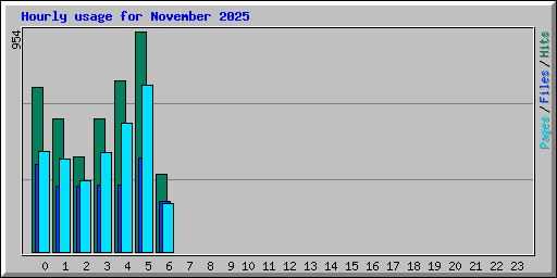 Hourly usage for November 2025
