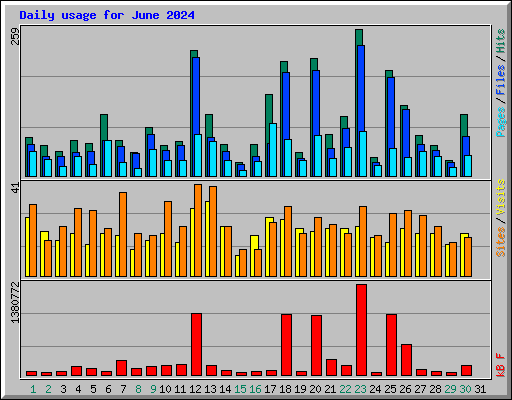 Daily usage for June 2024