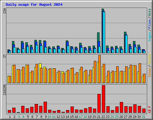 Daily usage for August 2024