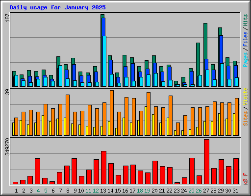Daily usage for January 2025