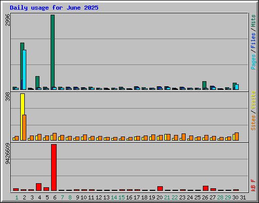 Daily usage for June 2025
