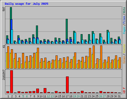 Daily usage for July 2025