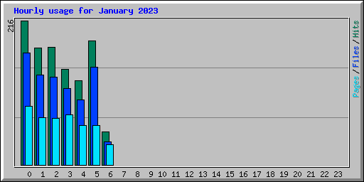 Hourly usage for January 2023