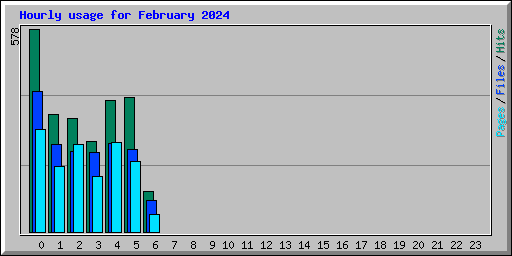 Hourly usage for February 2024
